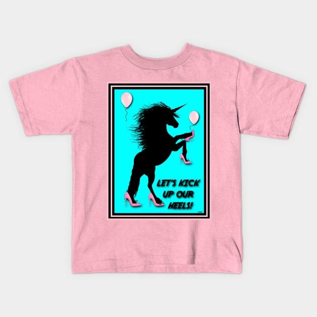 KICK IT UP UNICORNS Kids T-Shirt by PETER J. KETCHUM ART SHOP